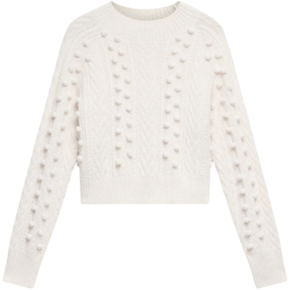 Mint Velvet Cream Wool Blend Cable Jumper